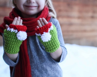 Crochet Pattern - Santa Hat Handwarmers