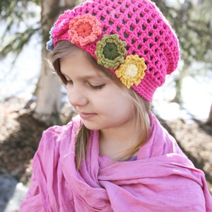 Crochet Hat Pattern Summer's Flower Girl Hat image 1