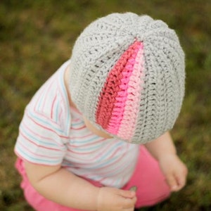 Instant Download - Crochet Pattern - Pop A Color Beanie (sizes Newborn to Adult)