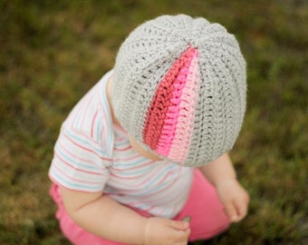 Instant Download - Crochet Pattern - Pop A Color Beanie (sizes Newborn to Adult)