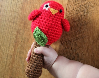 Crochet Pattern - Baby Birdy Rattle Toy