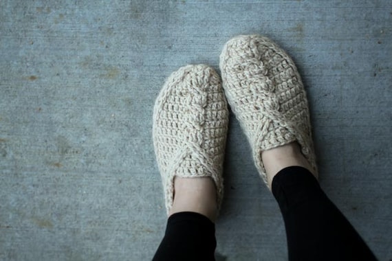 Crochet Pattern Cable Slippers