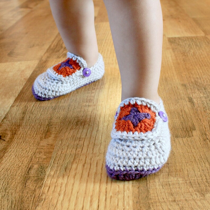 Instant Download Crochet Pattern Granny Square Booties Newborn to 18 mo image 4