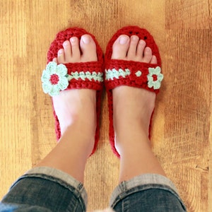 Instant Download Crochet Pattern Pammy Sandals with Flowers image 1