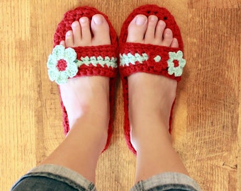 Instant Download - Crochet Pattern - Pammy Sandals with Flowers