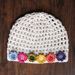 Crochet Hat Pattern Summer's Flower Girl Hat image 5