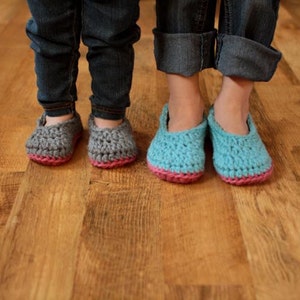 Crochet Slipper Pattern - Baby Booties Child Slippers - Little Oma Slippers