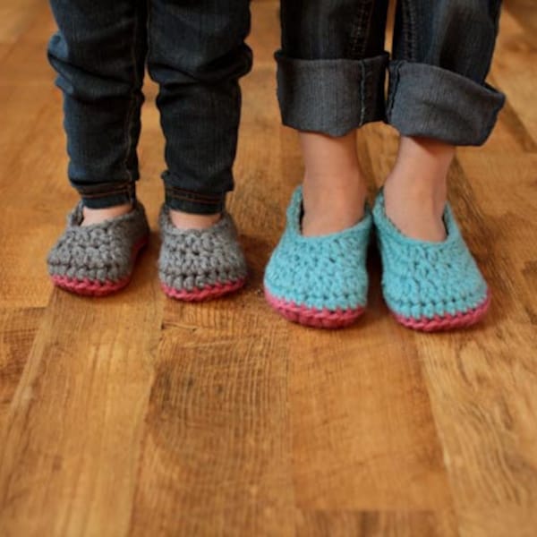 Patron de pantoufles au crochet - Chaussons pour bébé Chaussons enfant - Chaussons Little Oma