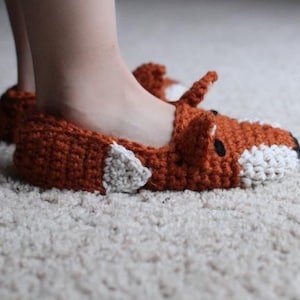 Instant Download Crochet Pattern Fox Slippers Child to Woman size 12 image 2