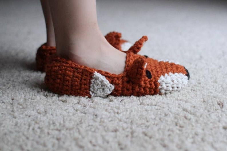 Instant Download Crochet Pattern Fox Slippers Child to Woman size 12 image 2