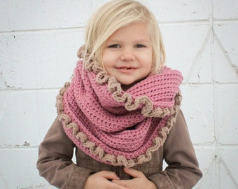 Instant Download - Crochet Pattern - Loopy/Hoody Cowl Scarf (Toddler/Child and Adult Sizes)