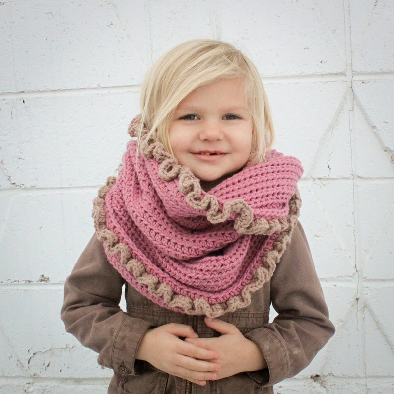 Instant Download Crochet Pattern Loopy/Hoody Cowl Scarf Toddler/Child and Adult Sizes image 5