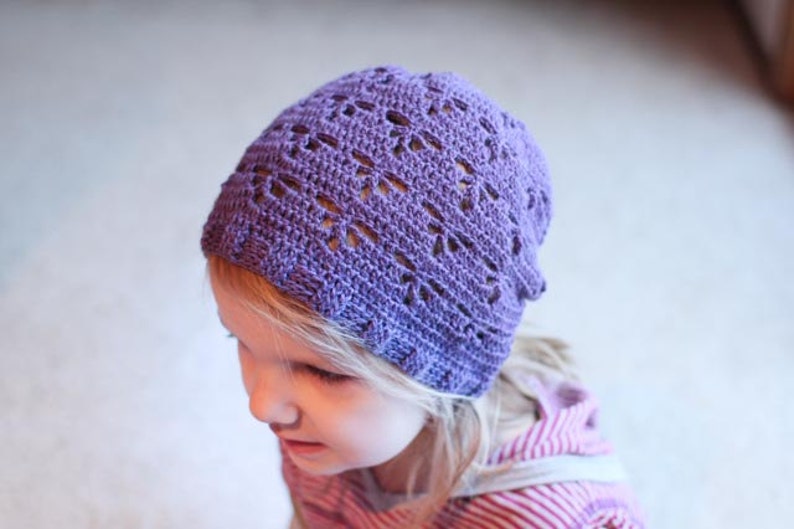 Crochet Hat Pattern Dragonfly Slouch Hat Baby-Adult image 4