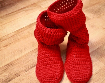 Patrón de zapatilla de crochet - Botas Mamachee (tallas de mujer adulta)