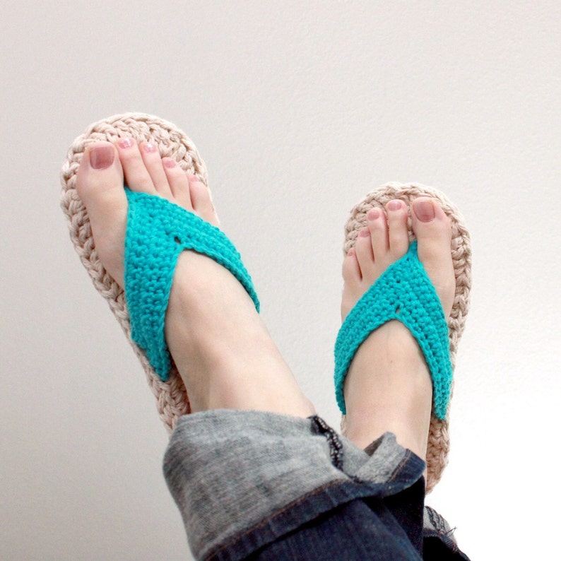 crochet pattern flip flops child to adult sizes 3 10 etsy