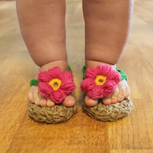 Instant Download - Crochet Pattern - Jute Sunshine Sandal (Newborn to 2 yrs.)