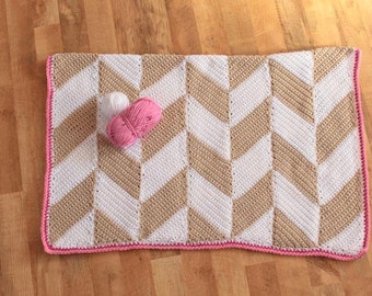 Instant Download - Crochet Pattern - Herringbone Blanket