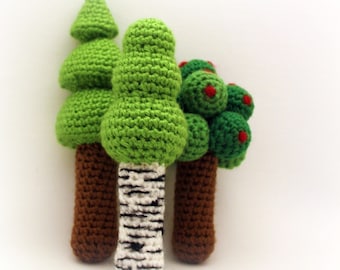 Instant Download - Crochet Pattern - Three Tree Rattles