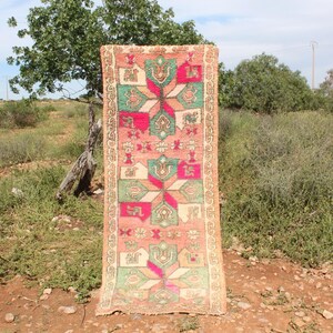 Vintage Moroccan Rug, Pink Boujaad Rug