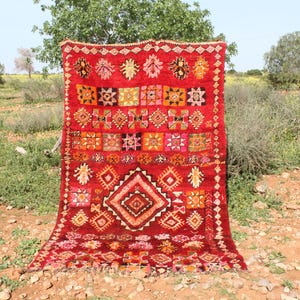 Antique Handwoven Berber Rug: Authentic Moroccan Tribal Decor