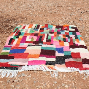 Alfombra marroquí vintage, auténtica alfombra Boujaad
