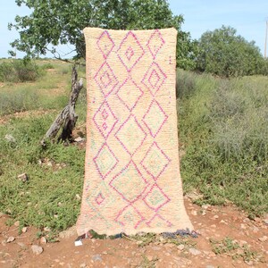 Vintage Moroccan Rug, Pink Boujaad Rug
