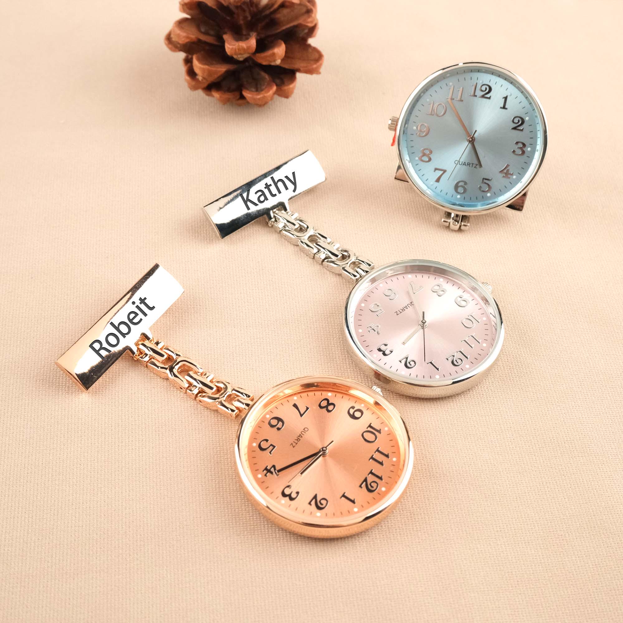 Ravel Krankenschwester-Taschenuhr – Poliertes Silber Mit EL-Hintergrundbeleuchtung, Quarzwerk, 12 Monate Garantie