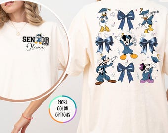 Comfort Colors® Disney Mouse and Friends Graduation, Disney Custom Name Shirt, Graduate Gift, Disneyland Graduation Trip, Grad Squad Shirt