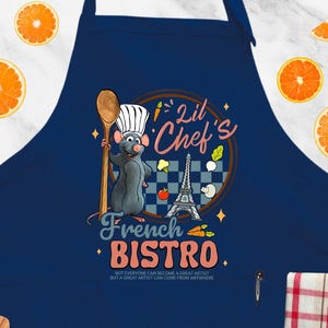 Ratatouille Chef Apron, Disneyland Remy Apron, Little Chef Mouse Apron, Ratatouille Kitchen Apron, Kitchen Apron Gifts, Disney Apron Gifts
