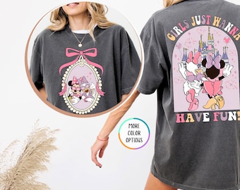 Comfort Colors® Girls Just Wanna Have Fun Shirt, Disney Minnie Daisy Shirt, Disney Besties Tee, Girls Trip Shirt,Disney Friends Matching Tee