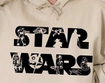 Retro Star Wars Sweatshirt, Galaxy's Edge Hoodie, Gift for Star Wars Lovers, Disney Trip Hoodie, Star Wars Fan Sweatshirt, Disneyland Hoodie