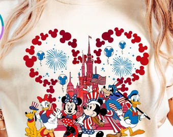 Comfort Colors® 4th of July Mickey Shirt, Happy 4th Of July Gift, Mickey And Friends, Independence Day, American Lovers, Disney Family Trip