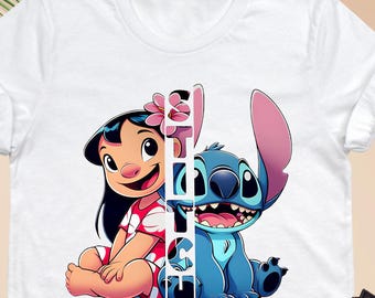 Stitch Shirt, Lilo and Stitch Shirt, Disney Shirt, Summer Vibes, Disney Kids Gift, Family Vacation, Disney Girls Tee, Cartoon Characters Tee