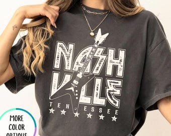 Comfort Colors® Nashville Guitar Shirt, Country Music Shirt, Nashville Tennessee Shirt, Girls Weekend Shirt, Family Trip Gift, Festival Gift