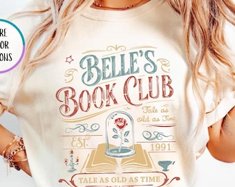 Comfort Colors® Belle's Book Club Shirt, Belle’s Book Cafe Shirt, Book Lover Gift, Disney Belle Princess, Tale As Old As Time, Book Worm Tee