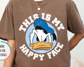 Comfort Colors® Disney Donald Duck Shirt, This Is My Happy Face, Boys Trip Gift, Family Birthday Gift, Magical Kingdom Tee, Gift For Husband