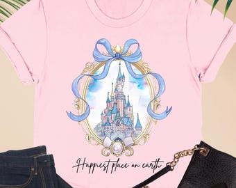The Happiest Place Shirt, Disney Magical Castle Tee Woman, Disney Family Trip Gift, Disney Girls Tee, Disneyland Vacation, Disney Lover Tee