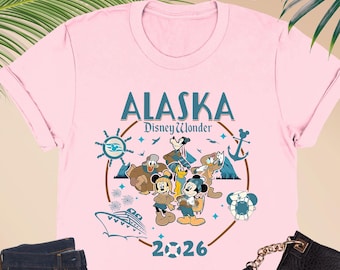 Disney Alaska Cruise 2026 Shirt, Disney Woman Shirt, Matching Family Cruise, Alaska Travel Gift, Mickey And Friends, Disney Girls Trip Shirt