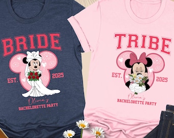 Disney Personalized Bride Shirt, Bride Tribe Tee, Bachelorette Party Gift, Disneyland Bridal Party, Bachelor Wedding Team, Bride Crew Shirt