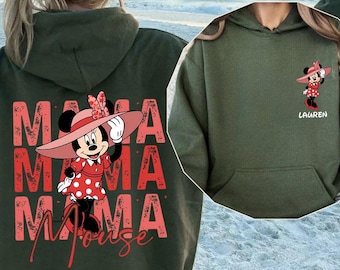 Custom Mama Mouse Sweatshirt, Disney Minnie Mouse Hoodie, Mothers Day Gift, Birthday Woman, Best Mom Ever, Funny Mom, Family Vacation Sweat