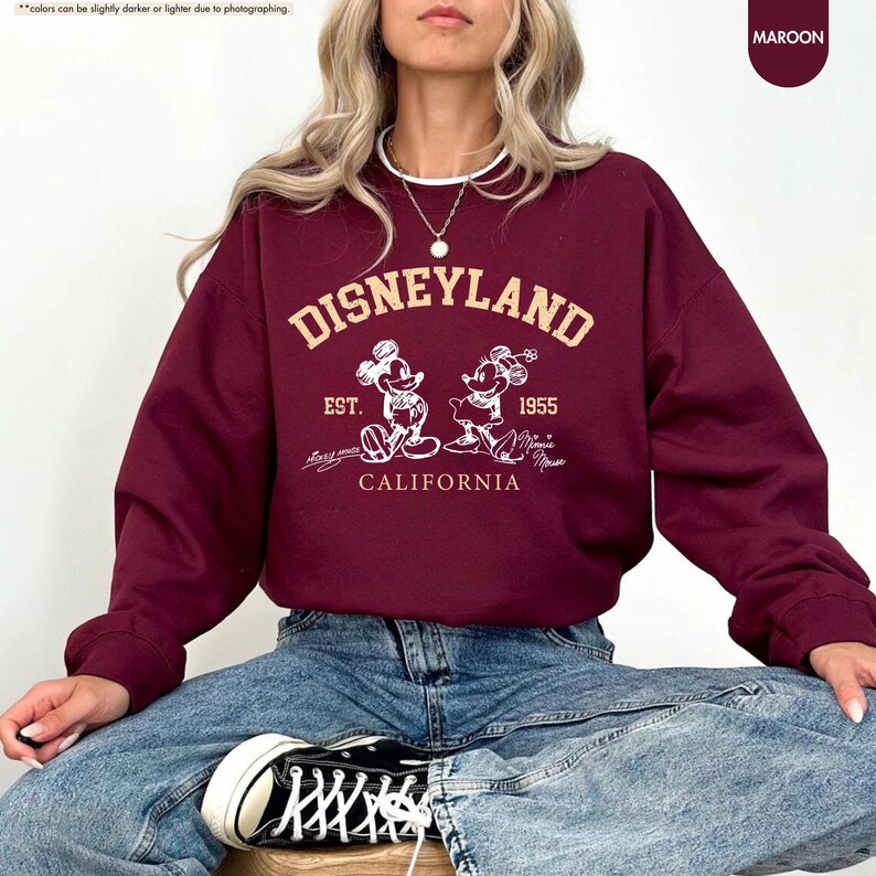 Disneyland Vacation Sweatshirt, Disney Mickey Minnie Gift, Disney Lover Hoodie, Family Trip Gift, Funny Girls Sweatshirt, Cute Couple Hoodie image 4