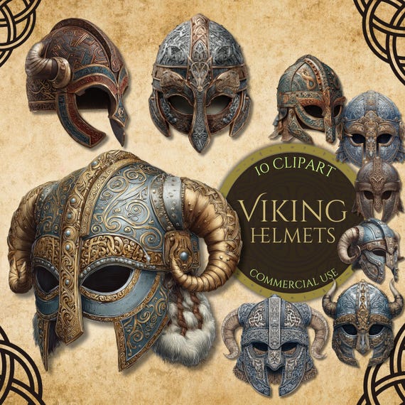 Viking Helmet Clipart, Norse Mythology Medieval Armor, Fantasy