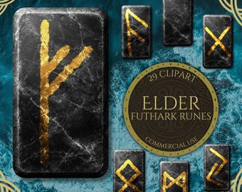 Elder Futhark Runestone Clipart: Viking Norse PNG (Digital Download), nm37