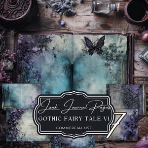 zeitschrift gothic romanze, Märchen, Schmetterling Ephemera, Grunge Wald, Dark Fantasy, wunderliches Papier, Aquarell, Band 1, gv37
