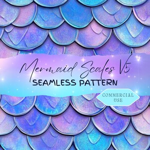 Mermaid Scale Seamless Pattern: Fantasy Ocean Texture (Digital Paper) fan37