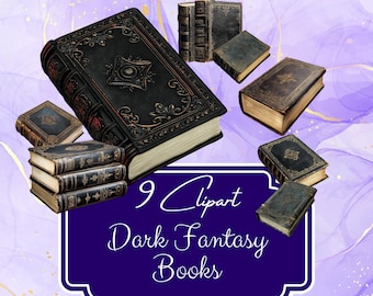 Gothic Spell Book Clipart: Dark Academia Journal Covers (PNG Digital Download) gv37
