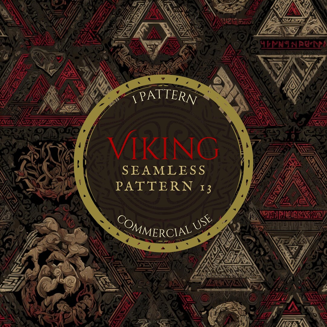Viking Runes Seamless Pattern, Dark Norse Digital Paper (commercial Use ...