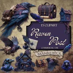 raaf clipart png, gothic fantasy, Halloween-kraaibundel, heksenvogelkunst, Bramblewick-post, junk-dagboeksticker, kortstondige plakboek, cc337