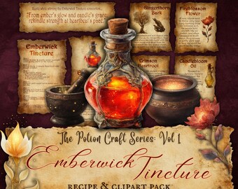 Apothecary Clipart & Ephemera: Emberwick Potion Recipe (Digital Download), fan37