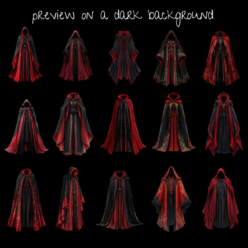 Wizard Robe Clipart: Medieval Fantasy RPG, Commercial Use (digital ...